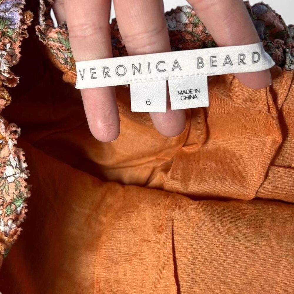 Veronica Beard Melodie Floral romantic Smocked Mini Skirt – Size 6 - Picture 6 of 7